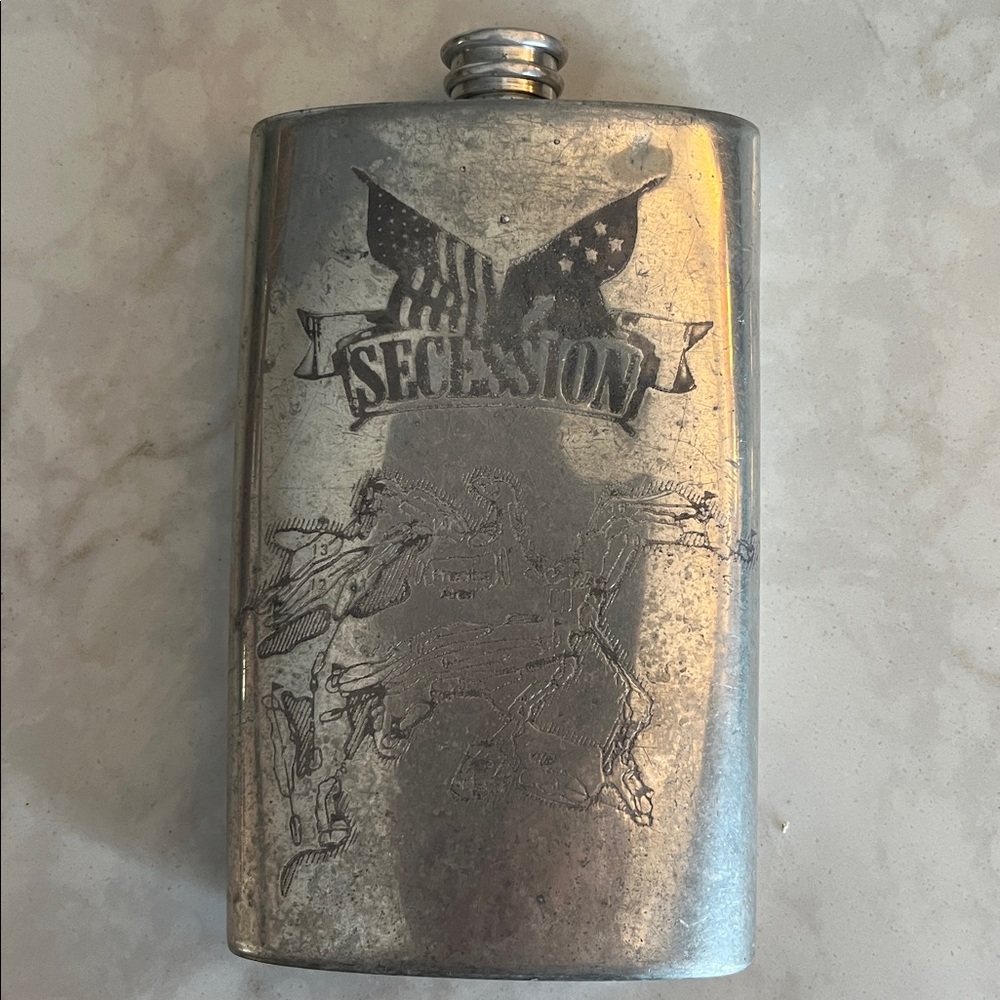 Vintage Secession Golf Club hip flask. Made by James Dixon co. Sheffield England - Picture 2 of 5